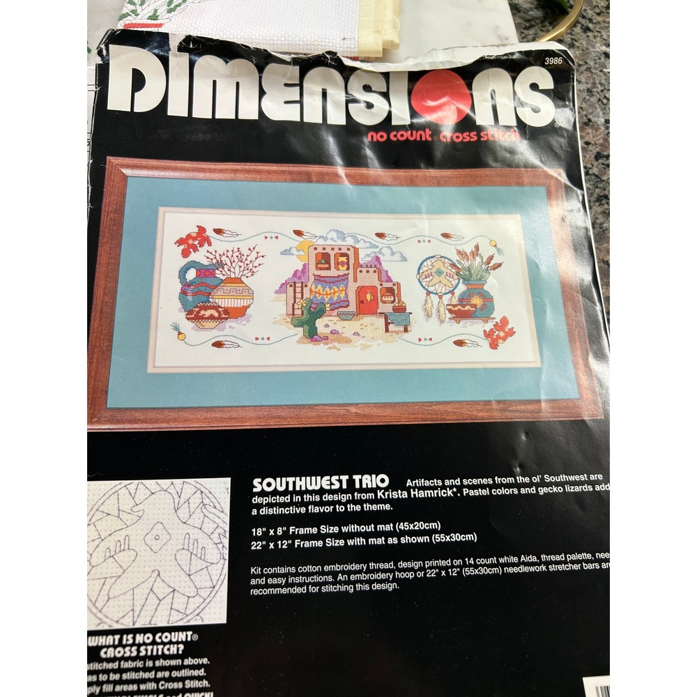 Dimensions Southwest Trio No Count Cross Stitch Kit 3986 Krista Hamrick Vintage